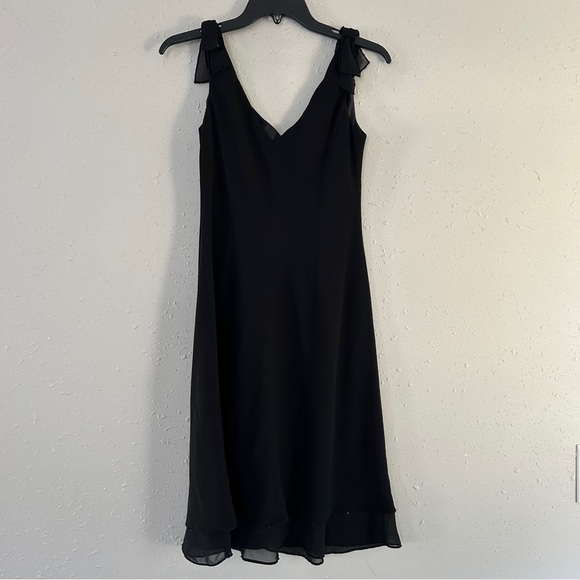 Jones New York Vintage Black Bow Detail Beaded 90s Party Dress Formal Size 6 - Picture 5 of 7